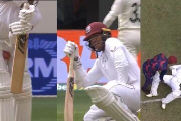 AUS v WI – WATCH: Debutant Tagenarine Chanderpaul gets hit on the box during Day 2 of the Perth Test