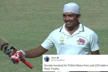 Ranji Trophy 2022-23: Netizens react as Prithvi Shaw hits a double century in Mumbai vs Assam clash