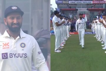 WATCH: Indian players give ‘guard of honour’ to Cheteshwar Pujara on his 100th Test