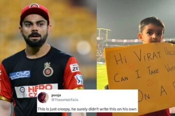 IPL 2023: Netizens unhappy with a kid’s placard asking Virat Kohli to take his daughter Vamika on a date