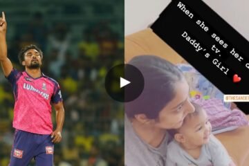 IPL 2023 [WATCH]: Sandeep Sharma’s little daughter reacts cutely after seeing her father on TV during CSK vs RR match