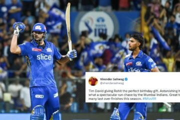 IPL 2023: Virender Sehwag and others react to Tim David’s sensational finish against Rajasthan Royals
