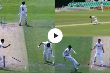 WATCH: Adam Finch gets run-out in a chaotic and comical manner during a County Championship Division Two match