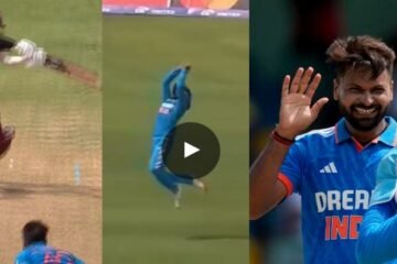 WATCH: Mukesh Kumar bags his maiden wicket after Ravindra Jadeja plucks a brilliant catch to dismiss Alick Athanaze in 1st ODI