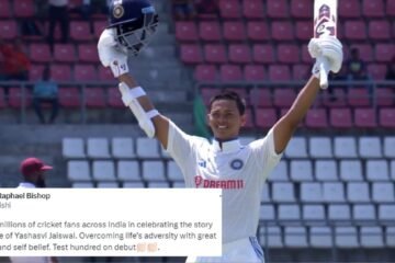 WI vs IND: Twitter erupts as Yashasvi Jaiswal slams a brilliant century on his debut in Test cricket