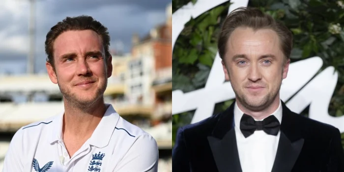 Stuart Broad and Tom Felton