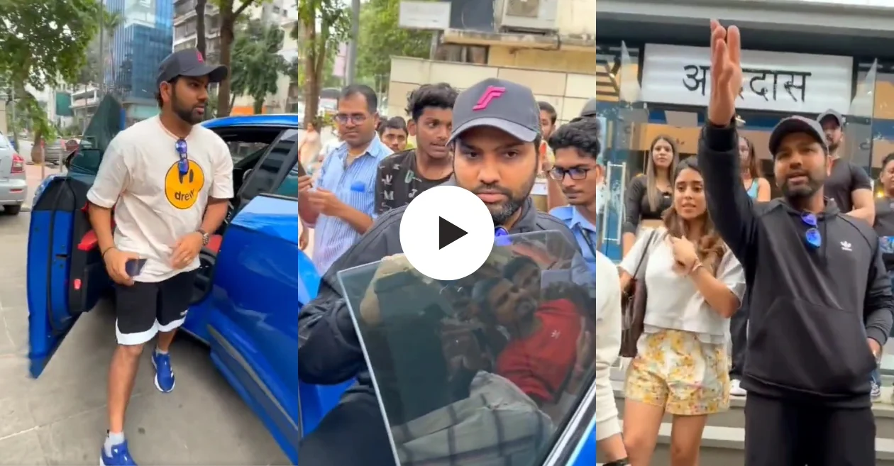 WATCH: Rohit Sharma and his wife Ritika Sajdeh cruise the streets of Mumbai in their striking blue Lamborghini Urus