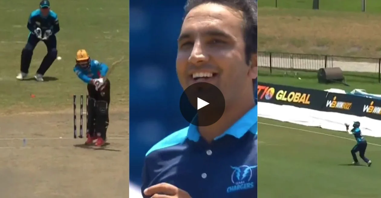 WATCH: Imran Khan Jr’s triple-wicket maiden heroics leads Texas Chargers to victory in US Masters T10 League 2023