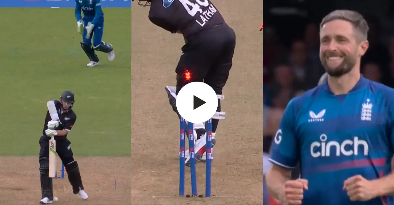 WATCH: Chris Woakes cleans up Tom Latham with an absolute jaffa in the 3rd ODI – ENG vs NZ 2023