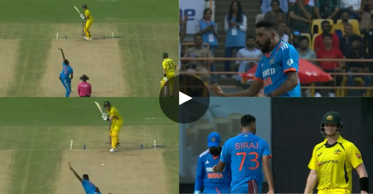 IND vs AUS [WATCH]: Mohammad Siraj produces an absolute peach to dismiss Steve Smith in the 3rd ODI