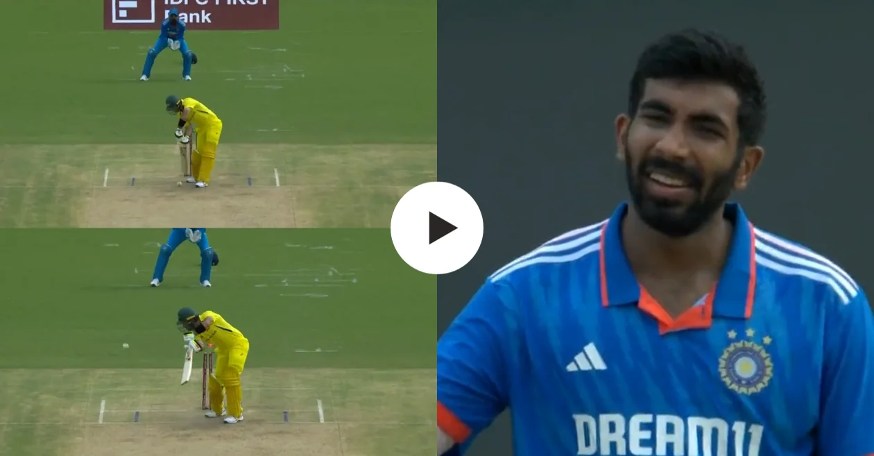 IND vs AUS 2023 [WATCH]: Jasprit Bumrah cleans up Glenn Maxwell with a toe-crushing yorker during third ODI in Rajkot