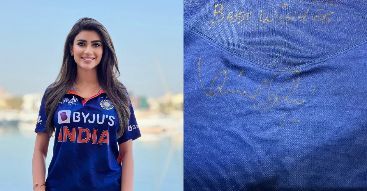 Afghan beauty Wazhma Ayoubi dons Virat Kohli jersey to cheer for India at the Asia Cup 2023