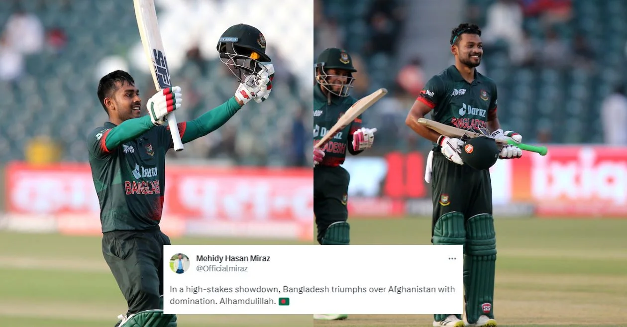 Twitter erupts as Mehidy Hasan Miraz & Najmul Hossain Shanto steer Bangladesh to a dominant win against Afghanistan – Asia Cup 2023