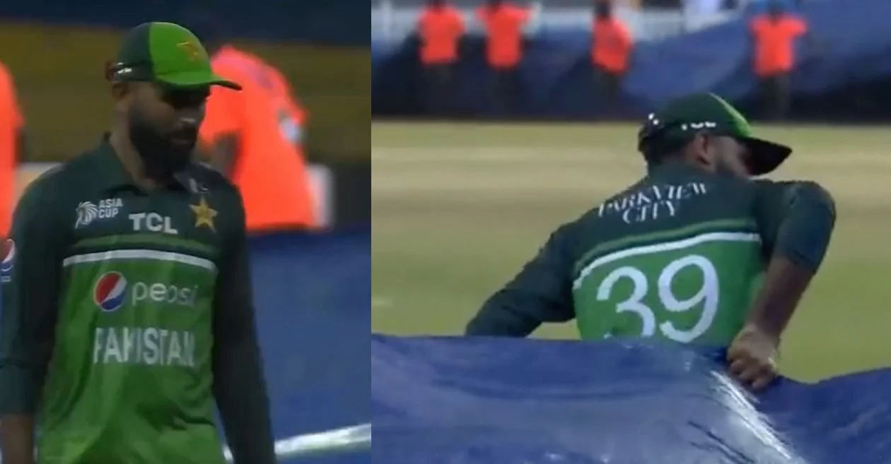 WATCH: Fakhar Zaman helps the groundstaff in covering the pitch amid heavy rain in Colombo – Asia Cup 2023, IND vs PAK Super 4s