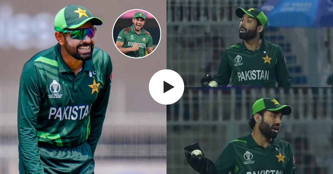 WATCH: Mohammad Rizwan hilariously asks Taskin Ahmed if he edged the ball during Pakistan vs Bangladesh clash – CWC 2023