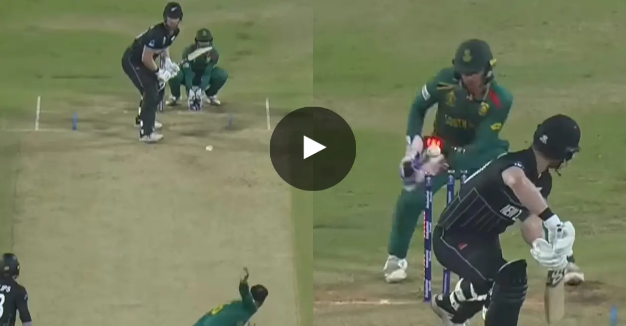 WATCH: Keshav Maharaj bowls an unbelievable delivery to dismiss James Neesham – NZ vs SA, ODI World Cup 2023