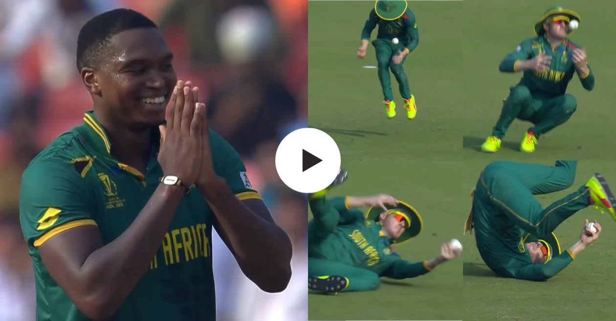 WATCH: David Miller takes a comical juggling catch to dismiss Rahmat Shah off Lungi Ngidi’s delivery – SA vs AFG, ODI World Cup 2023