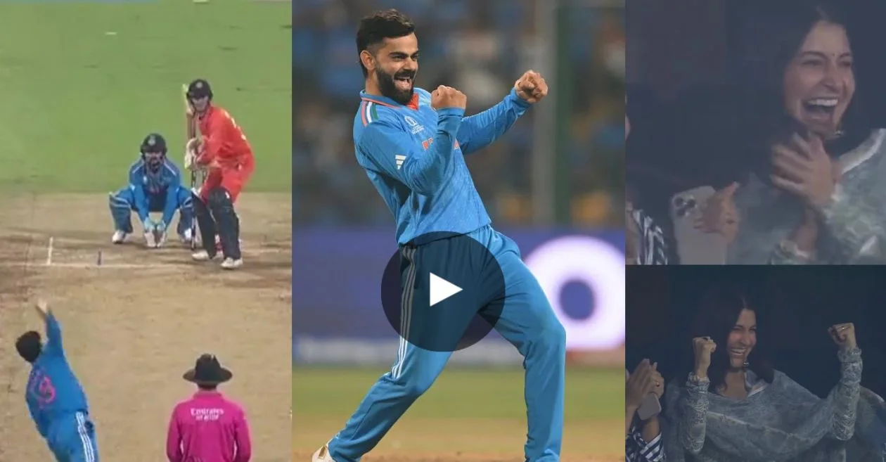 WATCH: Anushka Sharma’s heartwarming reaction to Virat Kohli taking a wicket in IND vs NED clash leaves the internet in awe – ODI World Cup 2023