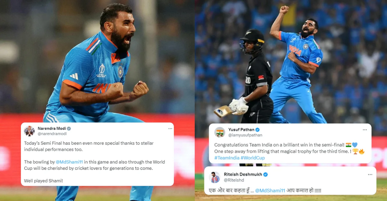 Twitter reactions: Mohammed Shami’s record performance against New Zealand takes India into the final of ODI World Cup 2023