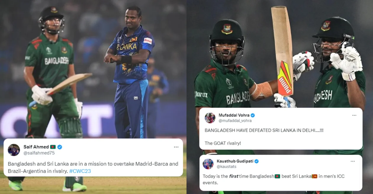 Twitter reactions: Najmul Hossain Shanto, Shakib al Hasan steer Bangladesh to their first-ever win over Sri Lanka in ICC events – ODI World Cup 2023