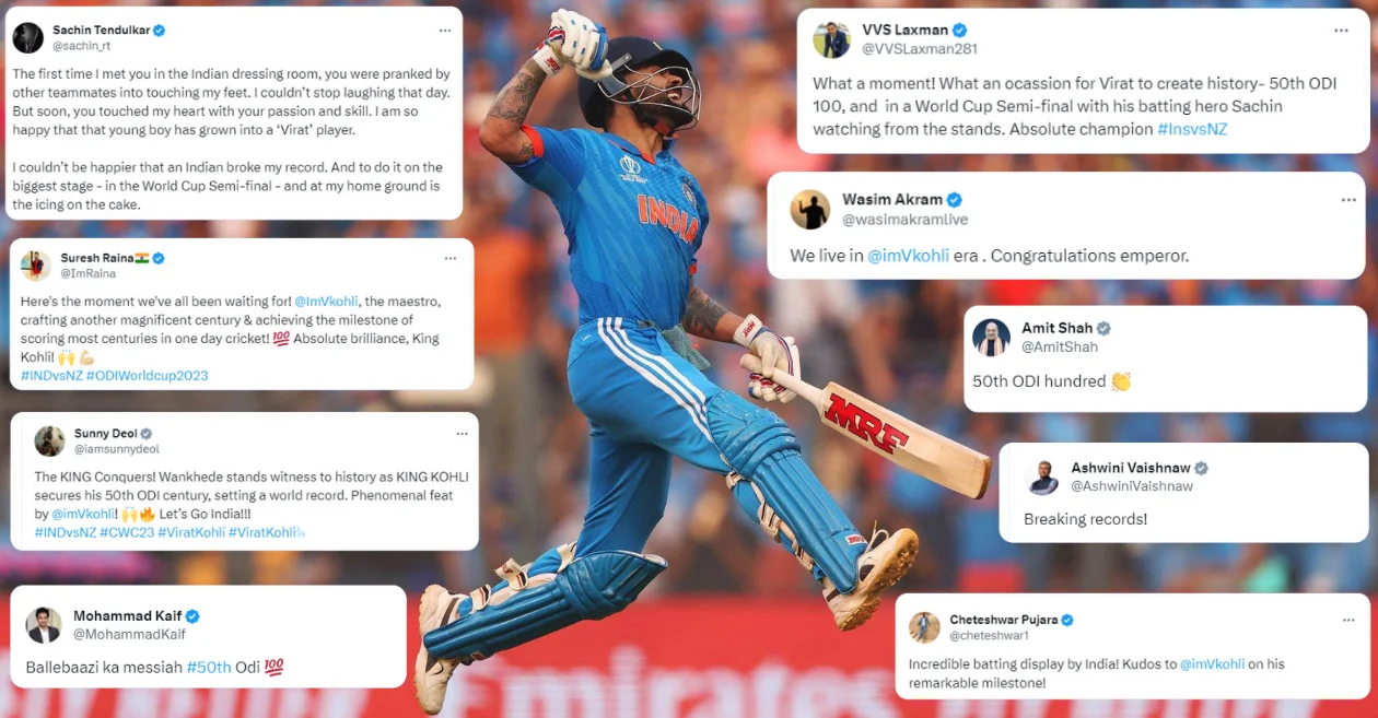 Virat Kohli sets social media ablaze with his record-shattering ton against New Zealand at Wankhede – ODI World Cup 2023
