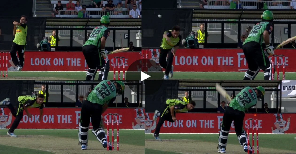 WATCH: Zaman Khan cleans up Glenn Maxwell with a toe-crushing yorker in BBL|13