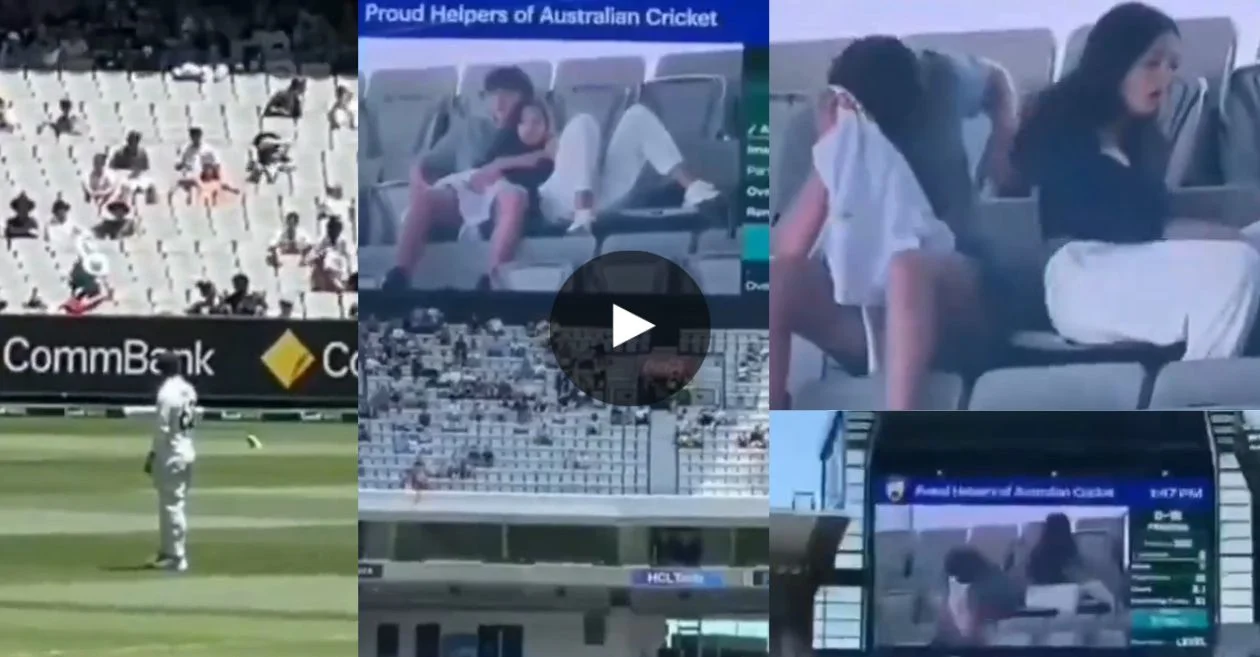 AUS vs PAK [WATCH]: Comedy scenes at MCG as couple’s awkward moment grabs attention during 2nd Test