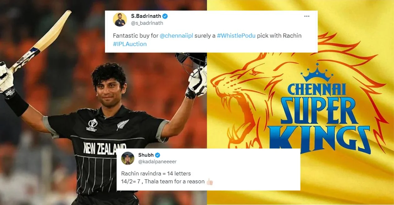 Netizens delighted as CSK bags New Zealand’s sensation Rachin Ravindra in IPL 2024 Auction