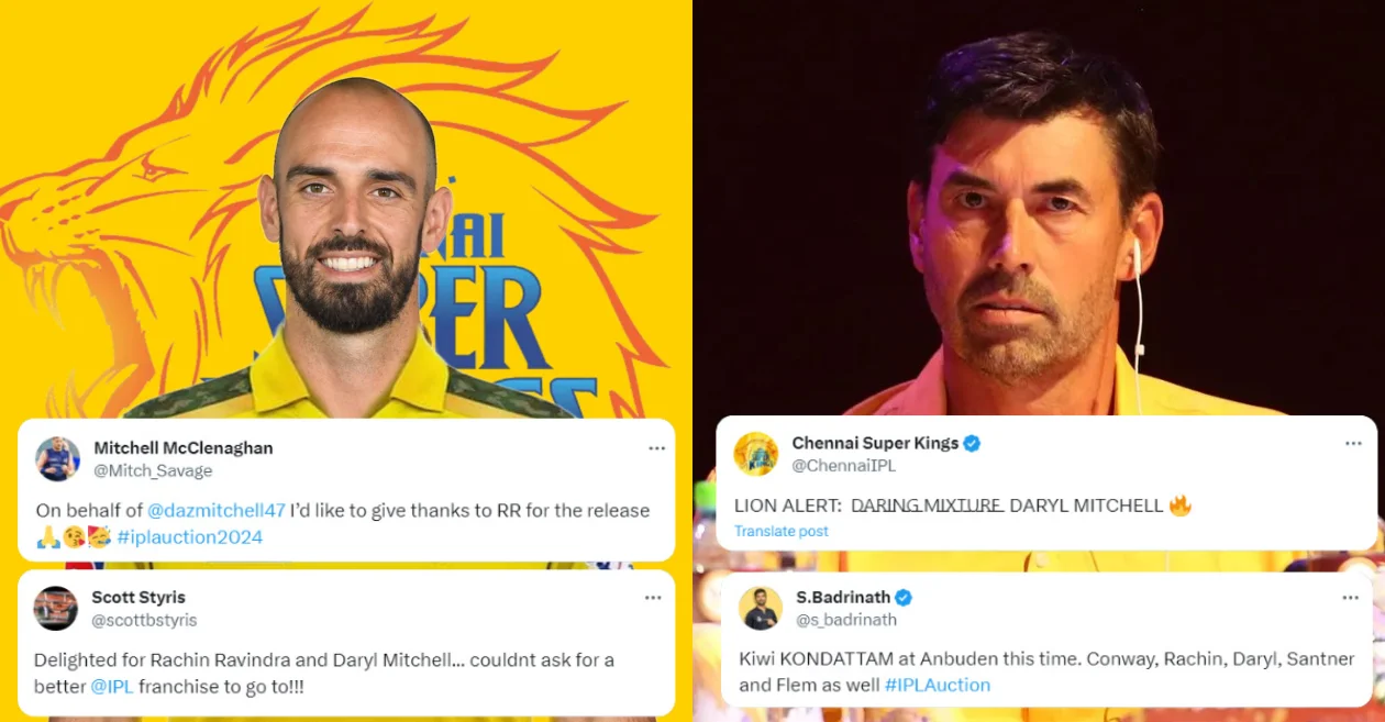 Netizens overjoyed as Daryl Mitchell joins CSK’s yellow brigade for a whopping INR 14 Crores in IPL 2024 Auction