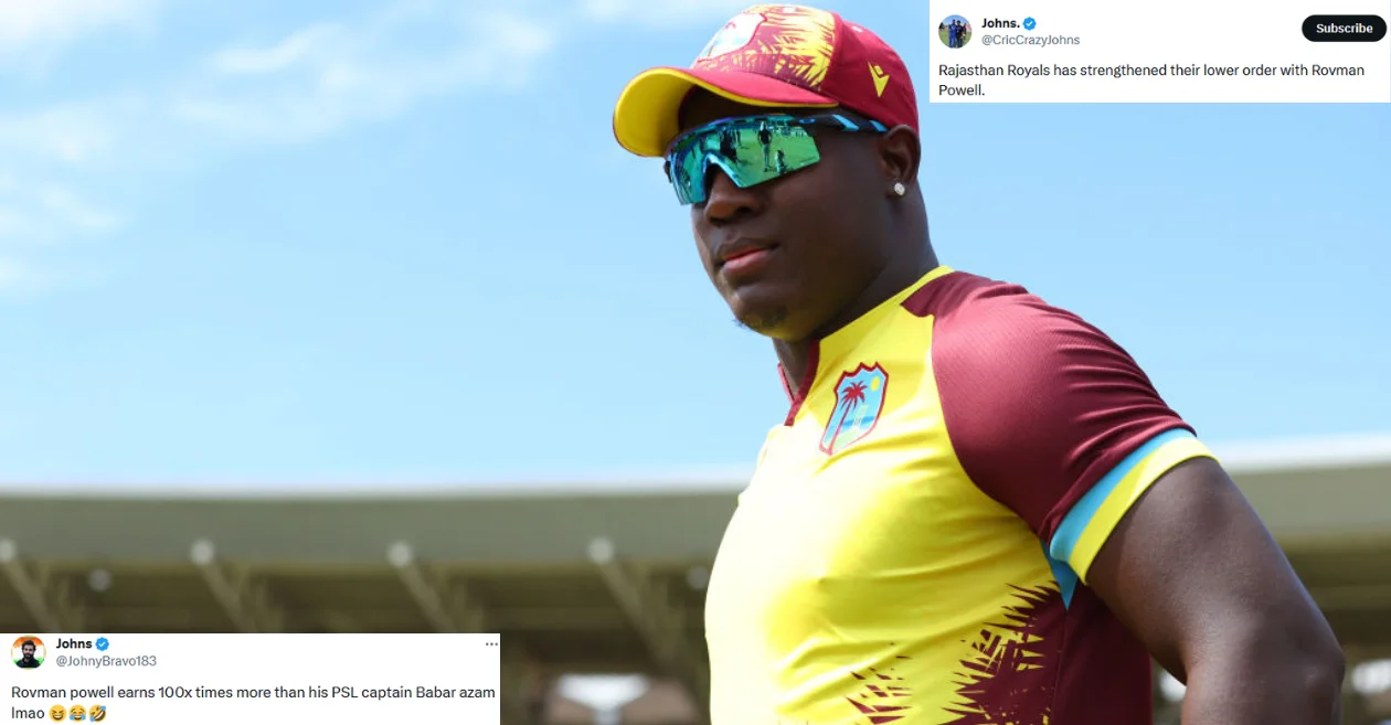 Twitter goes gaga as Rajasthan Royals buys Rovman Powell for INR 7.40 crore in IPL 2024 Auction