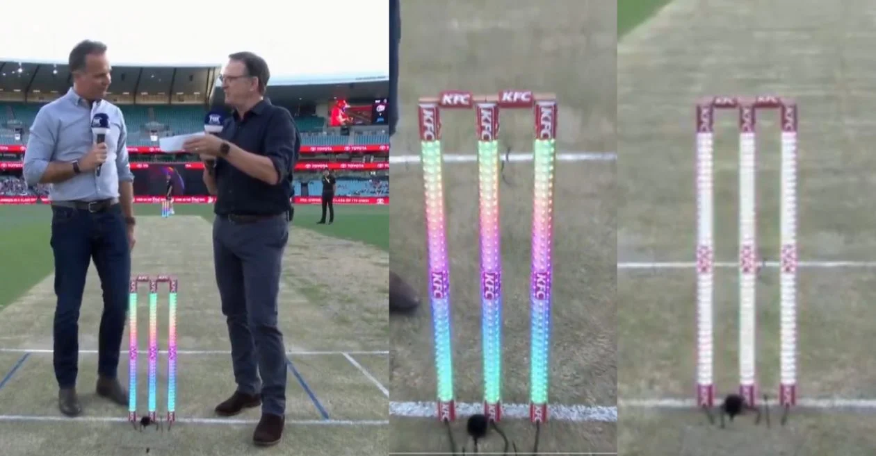 WATCH: Mark Waugh, Michael Vaughan introduce ‘Electra Stumps’; know all about the color-flashing wickets of BBL