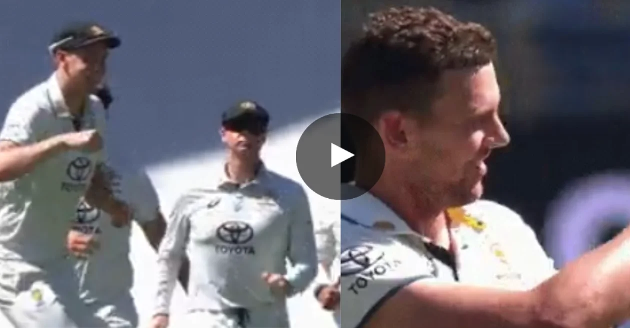 WATCH: Josh Hazlewood actions away Cameron Green during wicket celebration at Adelaide – AUS vs WI 2024