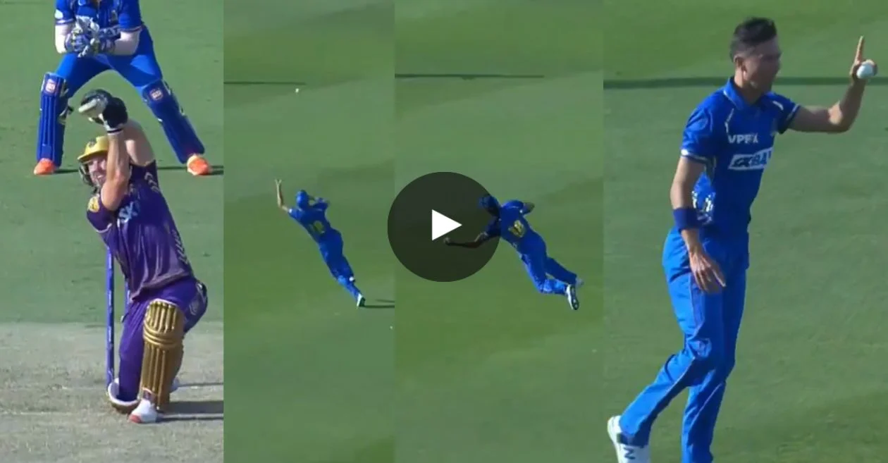 WATCH: Trent Boult plucks a one-handed stunner to dismiss Laurie Evans in ILT20 UAE 2024
