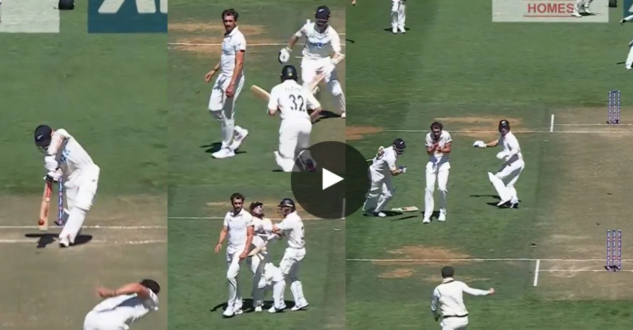 NZ vs AUS [WATCH]: Kane Williamson gets run out after a bizarre mid-pitch collision with Will Young in Wellington Test