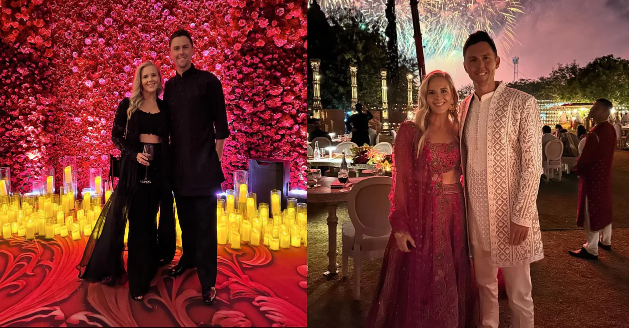 Photos: Trent Boult and his wife Gert Smith pose for pictures in Indian attire at Anant Ambani-Radhika Merchant’s pre-wedding festivities
