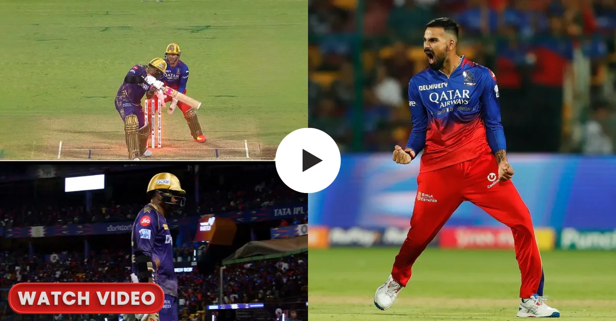 WATCH: Mayank Dagar cleans up Sunil Narine with a spectacular delivery during RCB vs KKR clash in IPL 2024